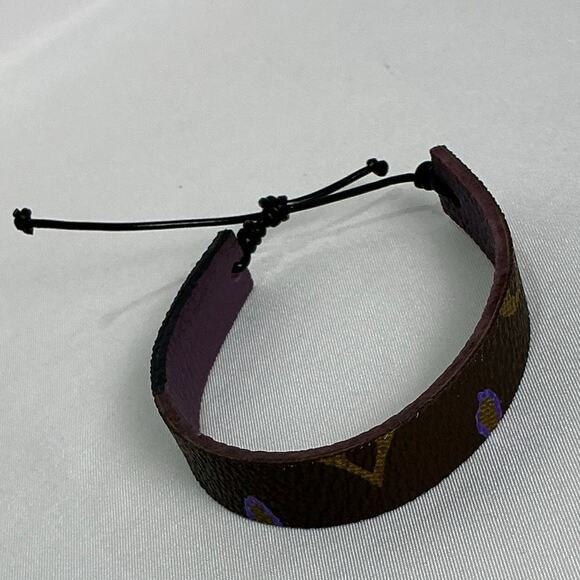 Louis Vuitton Monogram Canvas Slide Bracelet dark purple leather - Picture 9 of 12